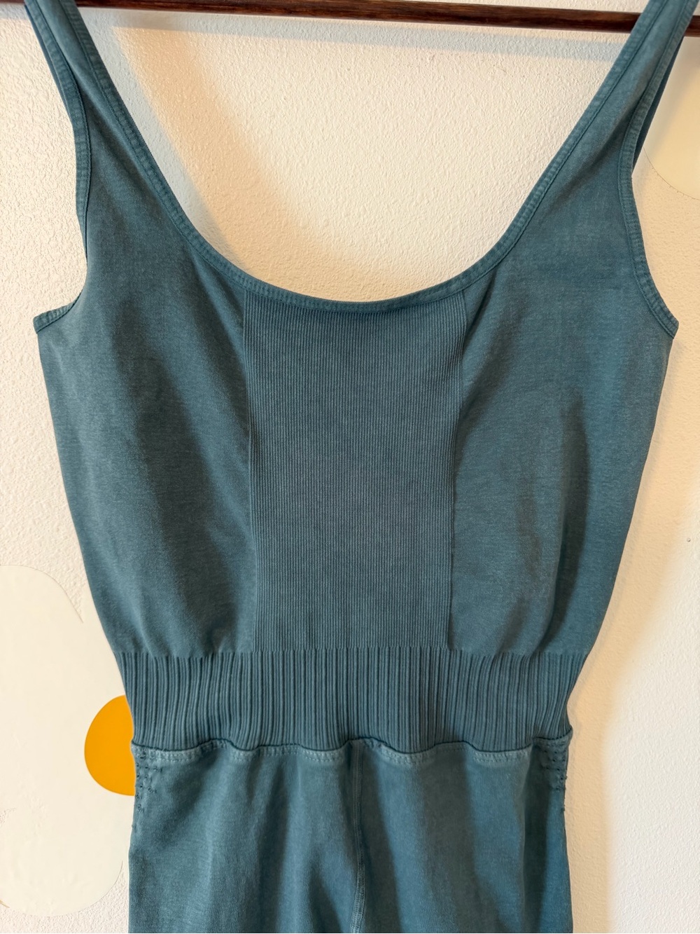 Free People Good Karma Onesie - Teal Seamless Strappy-Back Jumpsuit - Picture 6 of 14